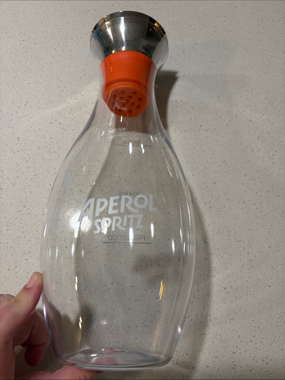Aperol Spritz Branded Clear Carafe with Orange Pour Spout